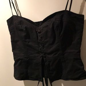 Black denim corset top